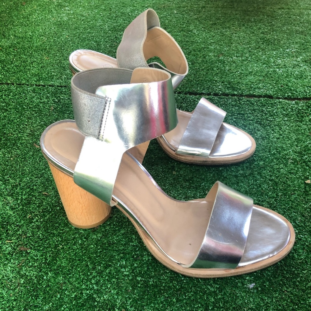 Silver Wood round heel